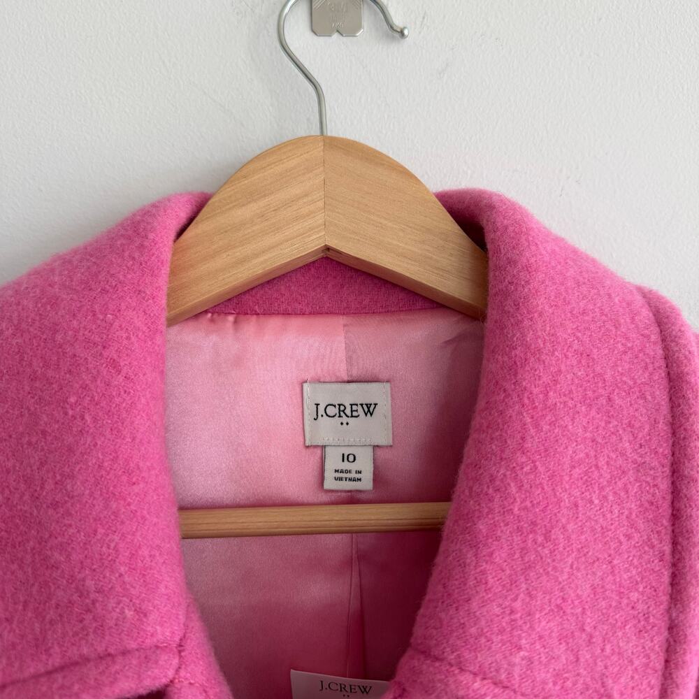 J. Crew Wool-Blend Lady Day Mid-Length Trench Coat Pink 10 NWT - Picture 6 of 11